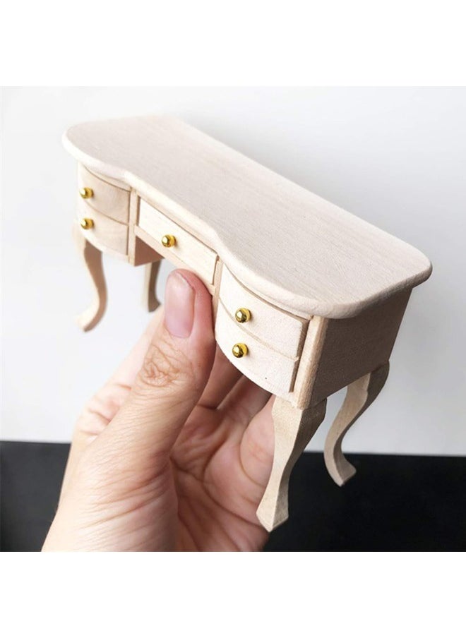 silvercnc - 1/12 Wooden Mini Dollhouse Chair Desk Model Toy DIY Scenery Accessory for Dolls House Accessories Decor - Image 1