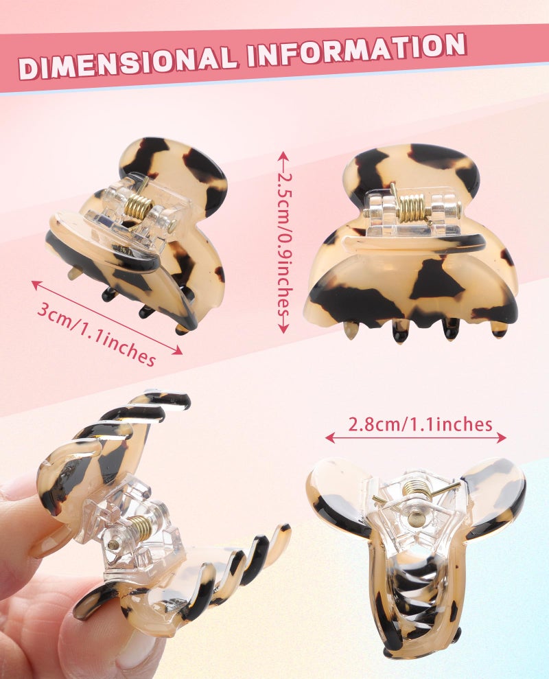 Molans Claw Hair Clips Jaw Clamps - 12PCS Small Hair Claw Jaw Clamp for Thin Hair Styling Accessories Classic Hair Clamp for Women Girls(Amber) - Image 2