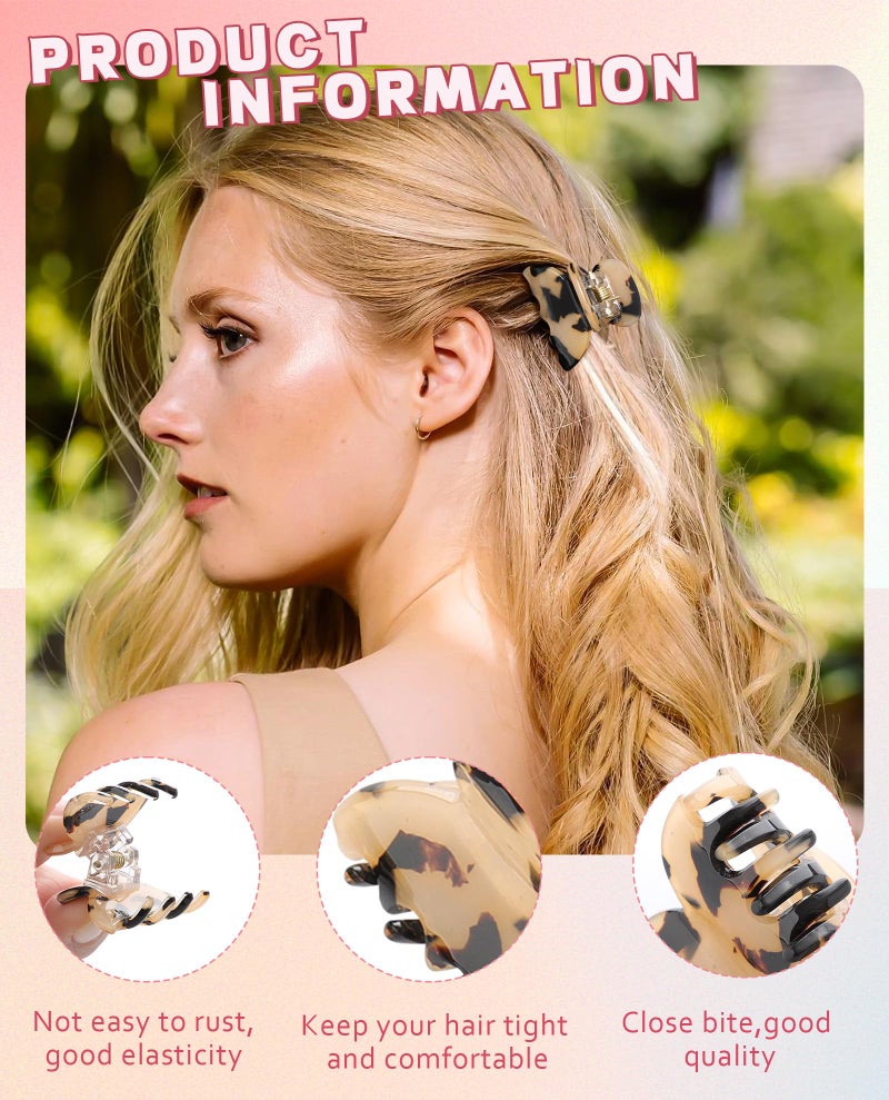 Molans Claw Hair Clips Jaw Clamps - 12PCS Small Hair Claw Jaw Clamp for Thin Hair Styling Accessories Classic Hair Clamp for Women Girls(Amber) - Image 5