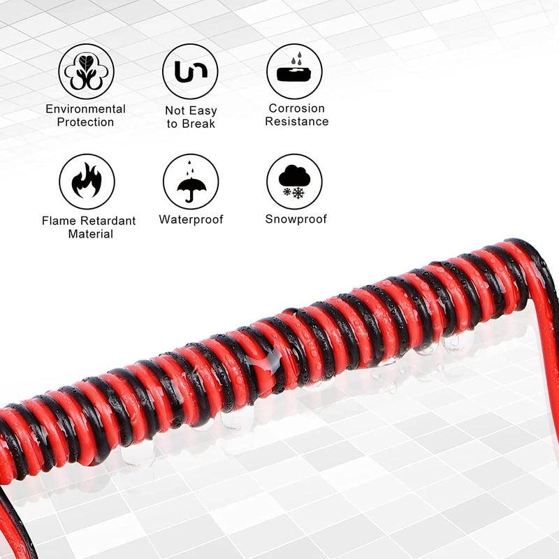 سلك كهربائي U.E بطول 10 متر 20AWG، كابل تمديد ثنائي النواة أحمر وأسود - Image 5