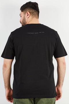 DIESEL Men Crew Neck Short Sleeve Graphic Print T shirt, Black  - Image 2