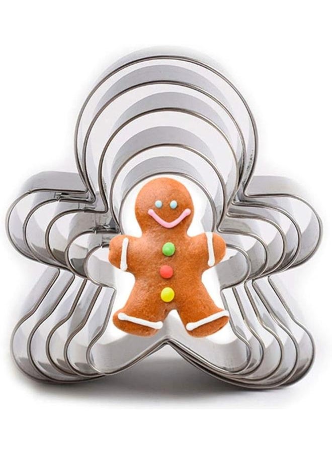yongsheng Cookie Cutter Set,5PCS Gingerbread woman Cutters Stainless Steel F or Holiday Baking Assorted Sizes Stainless Steel  - Image 1
