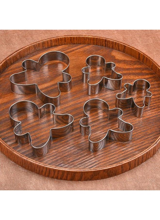 yongsheng Cookie Cutter Set,5PCS Gingerbread woman Cutters Stainless Steel F or Holiday Baking Assorted Sizes Stainless Steel  - Image 3