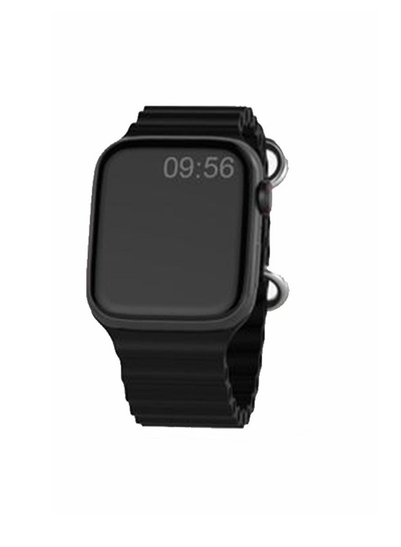 موديو ساعة ذكية خاصة للسيدات من موديو سوبر ميني مع ثلاثة أحزمة وشاحن لاسلكي باللون الأسود - Image 3