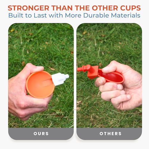 Lil'Clucker Large Automatic Chicken Waterer Cups | Chicken Water Feeder Suitable for Chicks, Duck, Goose, Turkey and Bunny | Poultry Water Feeder Kit (Orange, 8-Pack) - Image 4