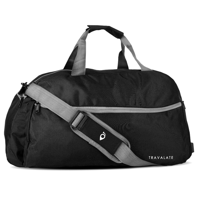 TRAVALATE 45 Litre Black Polyester Ultra Light Waterproof Travel Duffle - Image 1