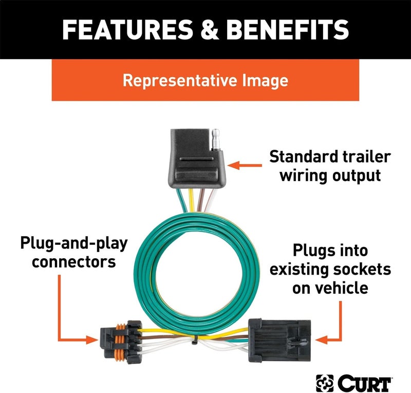 CURT 56031 Vehicle-Side Custom 4-Pin Trailer Wiring Harness for Select Ford F-150, F-250 LD, Lincoln LT Pickup - Image 5