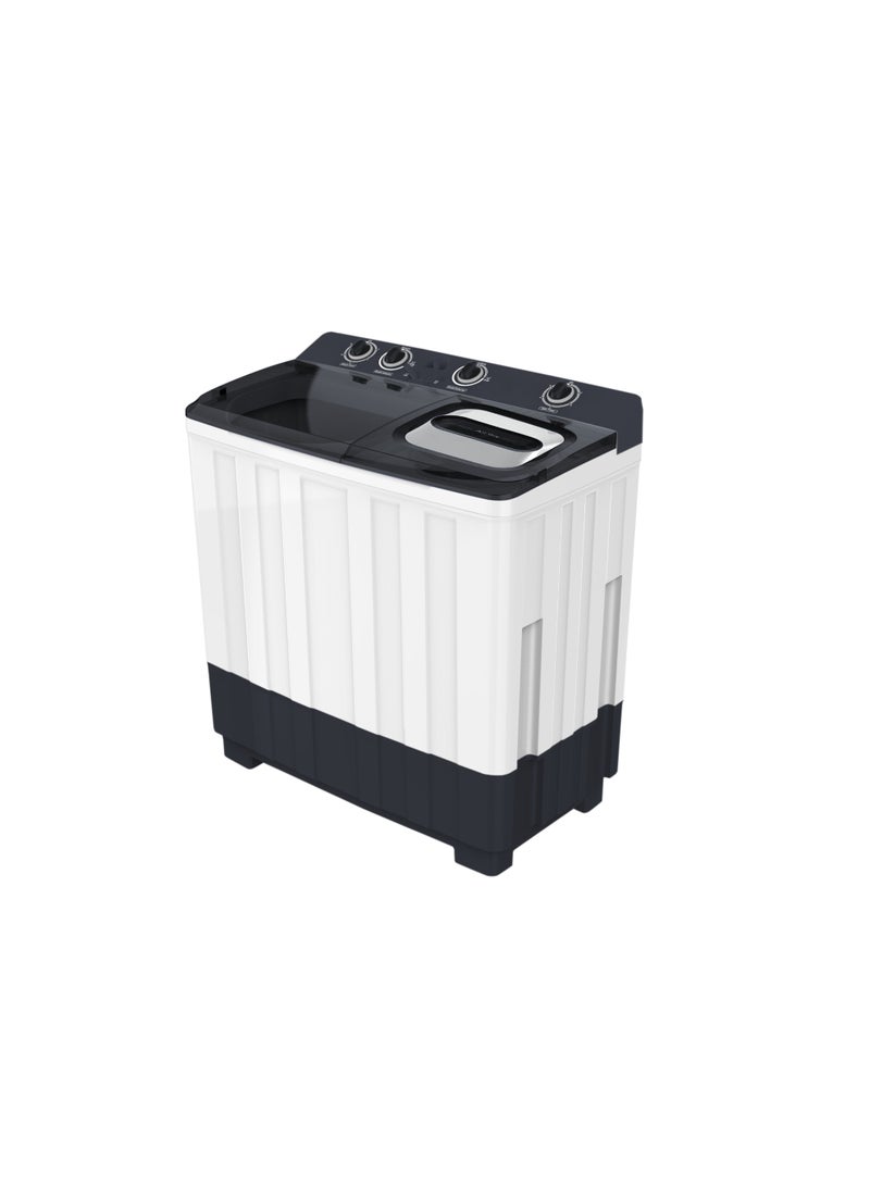 TORNADO Twin-Tub Semi-Automatic Washing Machine, 12 Kg Capacity, 1200 RPM High-Speed Spin, Anti-Rust & Anti-Shock Body, Enhanced Lint Filter, White x Black, 1-Year Full Warranty, TWK-TN12WOXSU - Image 1