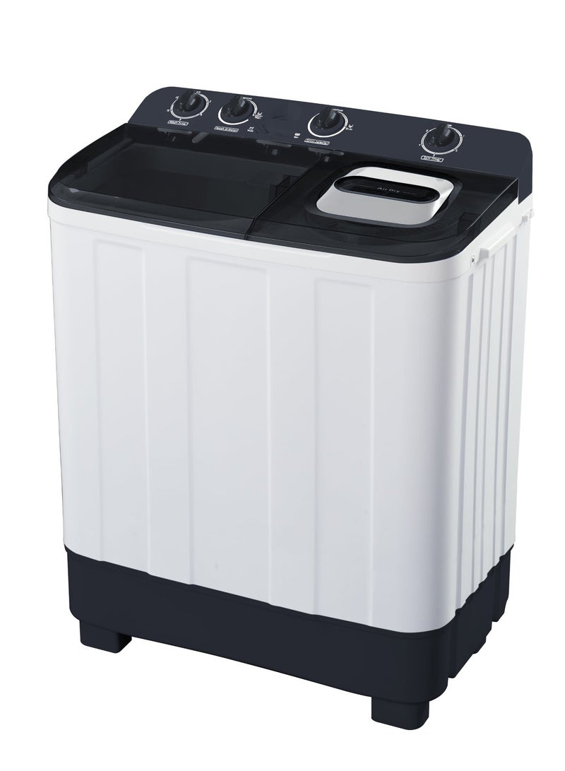 TORNADO Twin-Tub Semi-Automatic Washing Machine, 12 Kg Capacity, 1200 RPM High-Speed Spin, Anti-Rust & Anti-Shock Body, Enhanced Lint Filter, White x Black, 1-Year Full Warranty, TWK-TN12WOXSU - Image 1