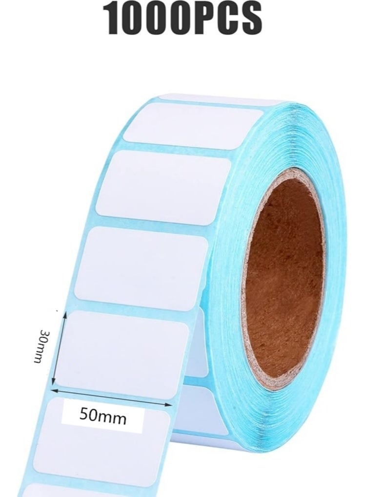 1 Roll / 1000pcs  White Rectangle Stickers Labels, Self-Adhesive Writable Container Sticker Blank Removable Labels for Containers Storage Bins Jars Bottles and Office Supplies - Image 3