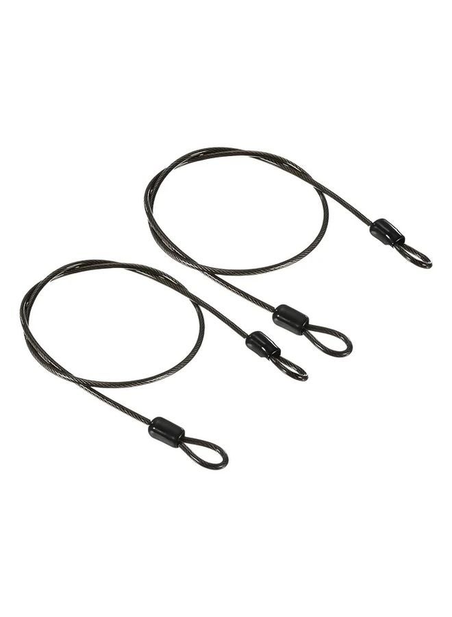 Anti Theft Coated Steel Cable Lock Heavy Duty Secure Outdoor Bike Luggage Fishing Rod Black - Image 2