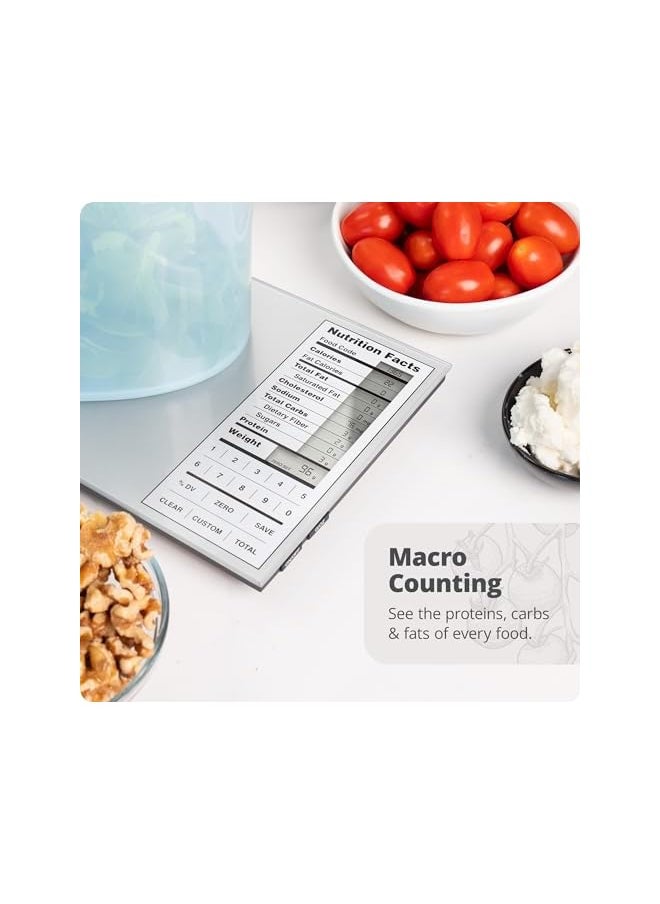 PROMASS - promass  Food Scale, Perfect for Weighing Nutritional Meals, Calculating Food Facts, and Portioning Snacks, Resolution in Grams or Pounds and Ounces, Designed in St. Louis - Image 1