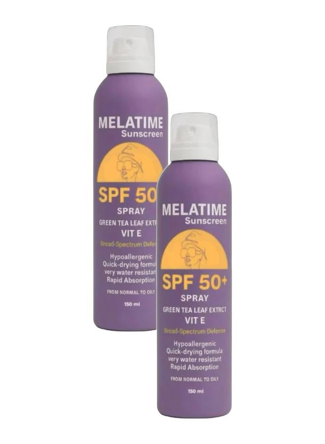 ميلاتايم بخاخ واقي شمس SPF50+ 150 مل – عبوة مزدوجة (Bundle) - Image 1
