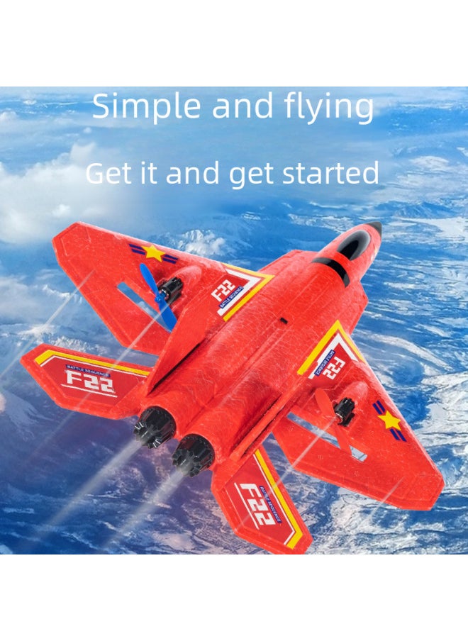 Generic - Sea, Land And Air Tripod Remote Control Aircraft F22 Glider EPP Foam Fixed Wing Electric Toy Aircraft Cross-border-Color:Blue (single Electric + Waterproof + Light Band) - Image 1