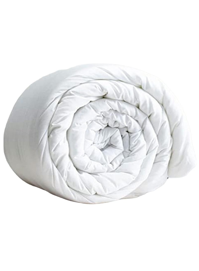 Blueberry Queen Size Quilted Down Duvet Insert Cotton White 160 x 220cm - Image 1