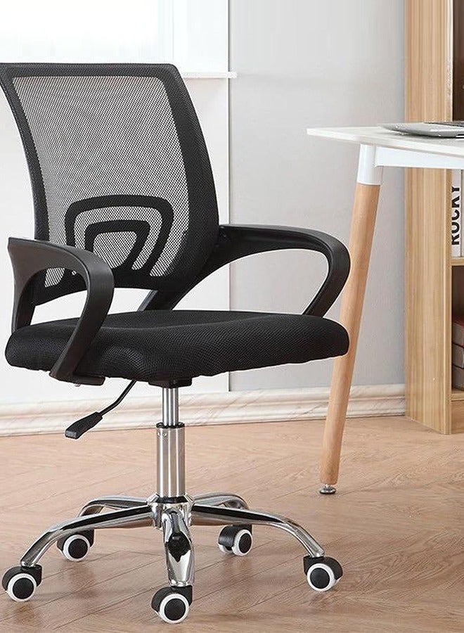 Office Chair,Comfort Ergonomic Height Adjustable Desk Chair with Lumbar Support Backrest Black - Image 1