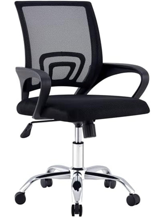 Office Chair,Comfort Ergonomic Height Adjustable Desk Chair with Lumbar Support Backrest Black - Image 3
