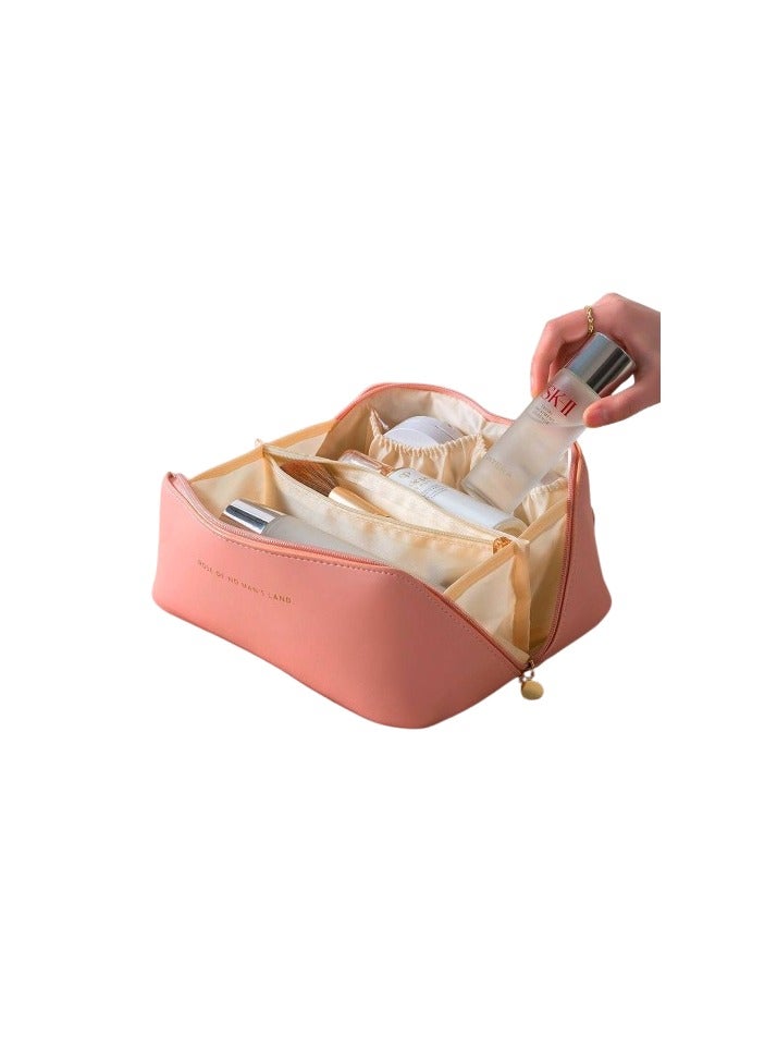 Versatile makeup and accessories bag - high-quality leather material -BU - Image 1