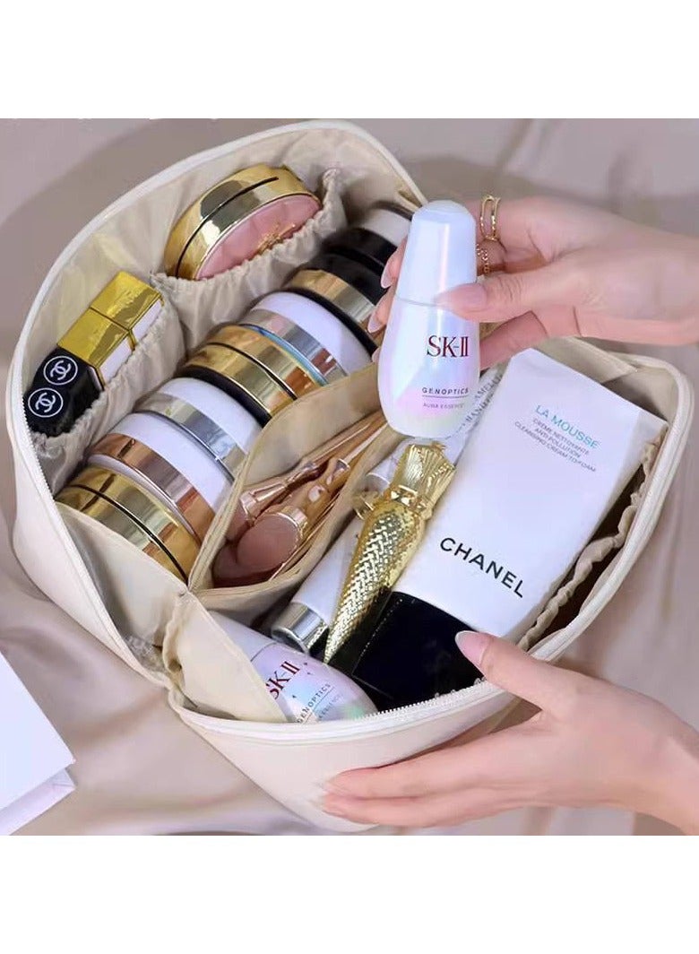 Versatile makeup and accessories bag - high-quality leather material -BU - Image 3