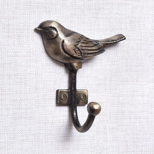 Indian-Shelf 1 Piece Decorative Wall Hooks for Hanging Kids Iron Unique Coat Rack Wall Mounted Antique Vintage Key Holder Elegant Hanger Bird Wall Decor - Image 1