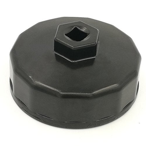 LIAMTU Aluminum Oil Filter Wrench, 74mm Flute, for Mercedes Benz, Sprinter, Audi, Porsche, Volkswagen, Mazda, and More - Black - Image 1