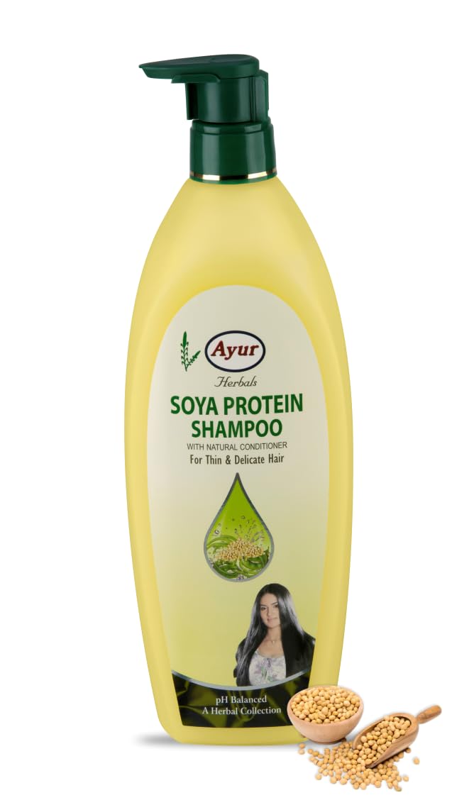 Ayur Herbal Shampoo for Hair Fall Control, Dandruff Removal & Strong, Shiny Hair – Natural & Gentle Cleanser for All Hair Types (500ml, soya protien) - Image 4