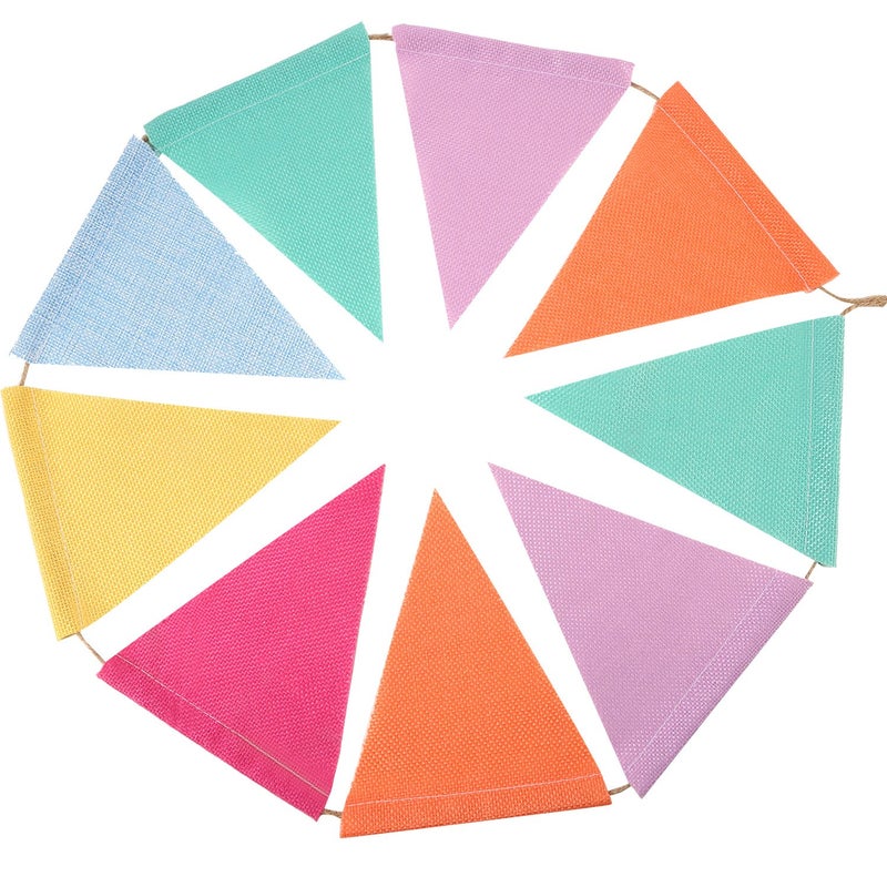 HESTYA 42 Pieces Colorful Pennant Banner Flag Multicolor Bunting String Triangle Banner Pennants for Birthdays Classroom School Carnival Garland Outdoor Events Party Hanging Decorations(Pastel) - Image 3