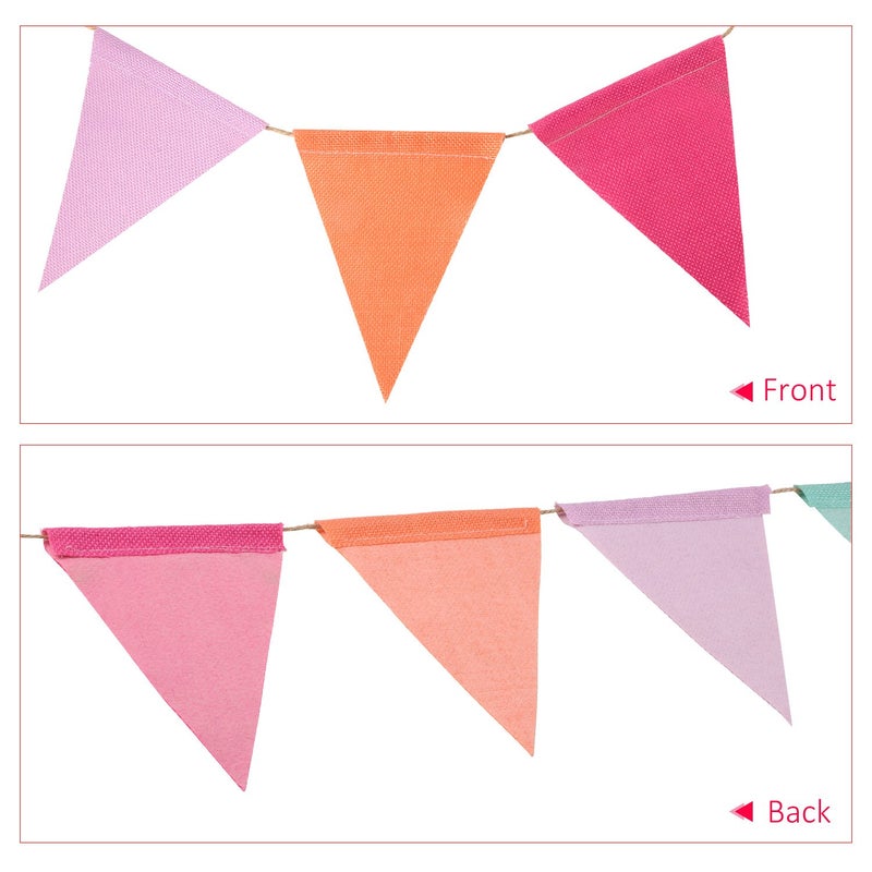 HESTYA 42 Pieces Colorful Pennant Banner Flag Multicolor Bunting String Triangle Banner Pennants for Birthdays Classroom School Carnival Garland Outdoor Events Party Hanging Decorations(Pastel) - Image 4