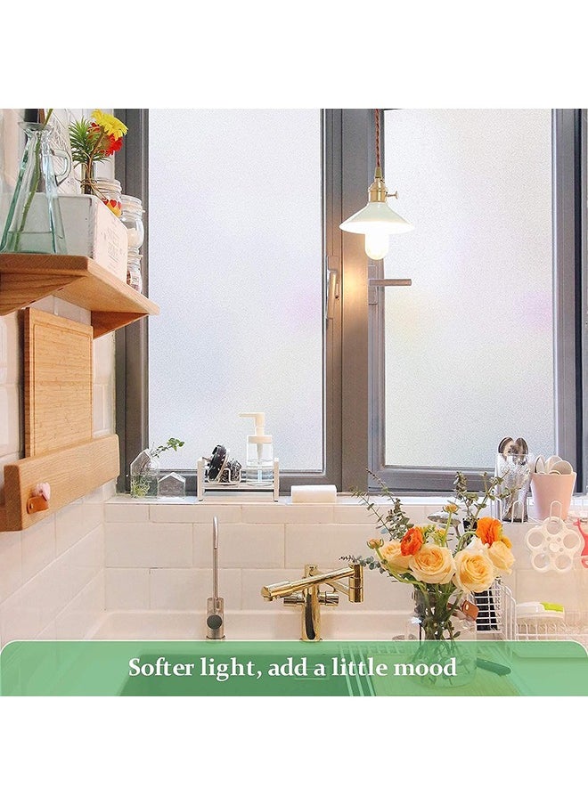 Hihonor Privacy Window Films, Self Adhesive Privacy Frosted Opaque Glass Window Film, for Bathroom Door, Decorative Stickers, UV Blocking Heat Control Coverings, Home Office, Front Door(60*200cm)  - Image 4