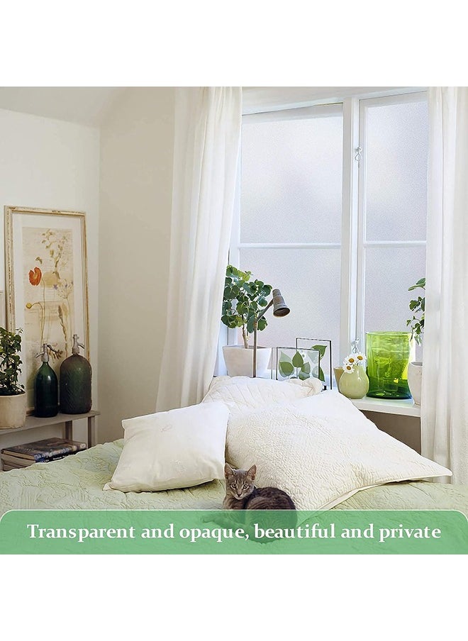 Hihonor Privacy Window Films, Self Adhesive Privacy Frosted Opaque Glass Window Film, for Bathroom Door, Decorative Stickers, UV Blocking Heat Control Coverings, Home Office, Front Door(60*200cm)  - Image 2