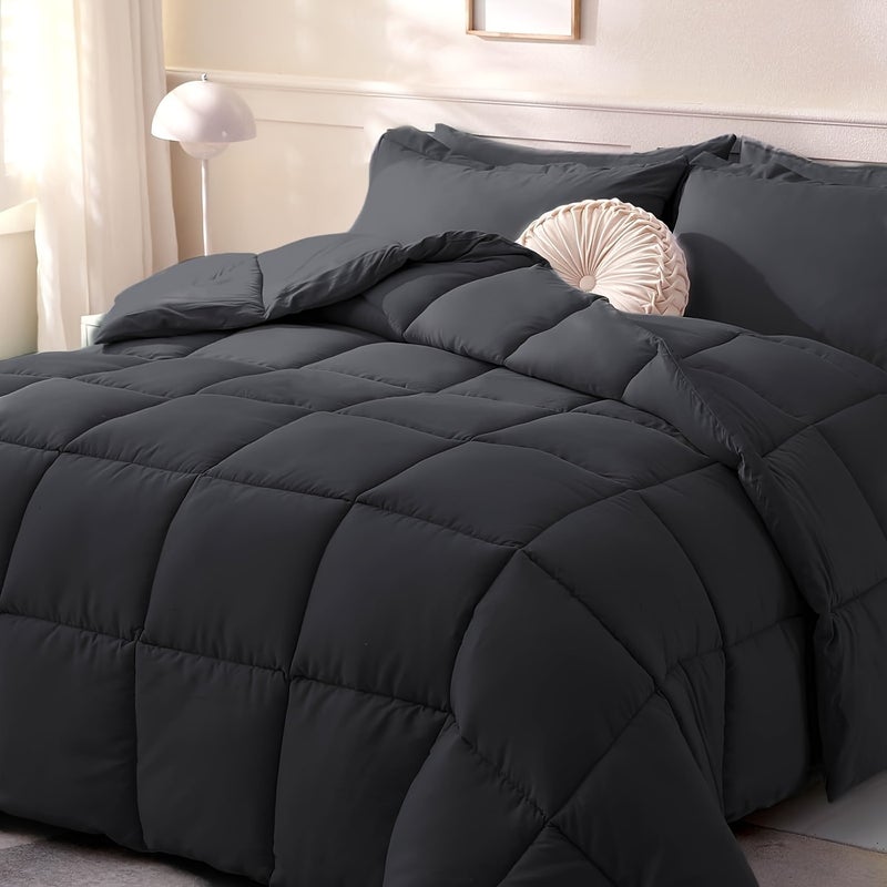 1pc Comforter Duvet Insert - Quilted Comforters, All Season Duvet, Polyester Filling, Bedding Comforter With Corner Tabs - Image 4