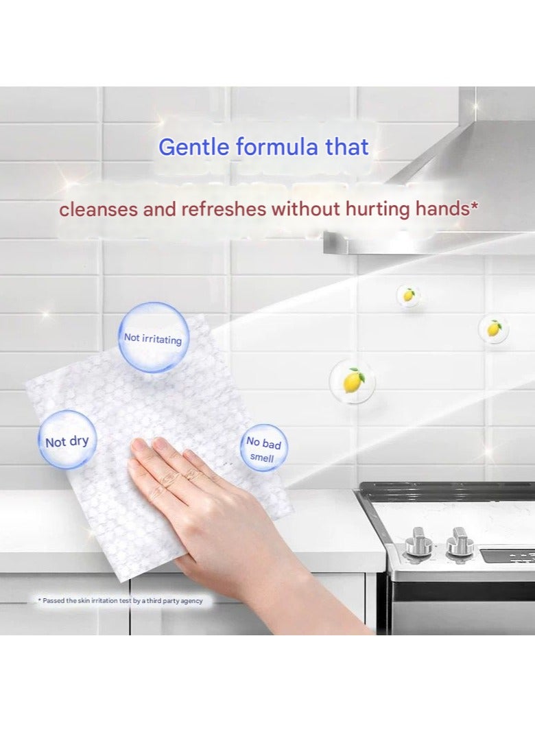 عبوة واحدة من مناديل المطبخ للتنظيف المنزلي 80 قطعة مناديل طريقة سهلة للتخلص من تلوث الزيت وتنظيف لحماية اليدين - Image 2