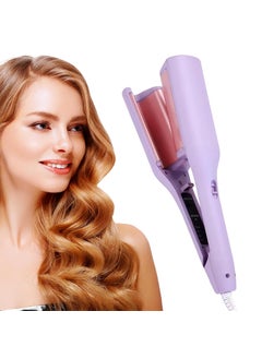 JINDIN Double Barrel Curling Iron Wand Hair Waver Egg Rolls Wavy Hair Curler for Medium Long Hair 32mm Curling Wand Fast Heating Hair Crimper Hairstyler Dual Voltage 