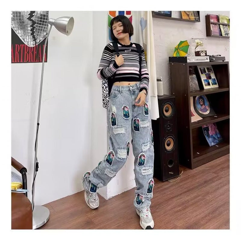 Unisex Casual Daily Denim Jeans - Image 1