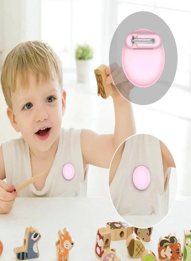 MARVYS 2 Pack GPS tag Holder for Kids, Silicone Hidden Round Holder with Safety Pin Brooch for Clothes, Compatible with Apple GPS Tag, for Children, Elderly, Luggage (White and Blue) - Image 2