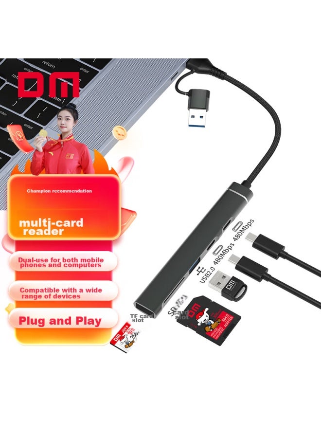 DM Daimai Usb/type-c Five-in Multifunctional Card Reader, Compatible With Sd/tf Cards, For Cameras, Dash Cams, Drones, Computers, And Smartphones, Memory Card Reader, Chb025 - Image 1