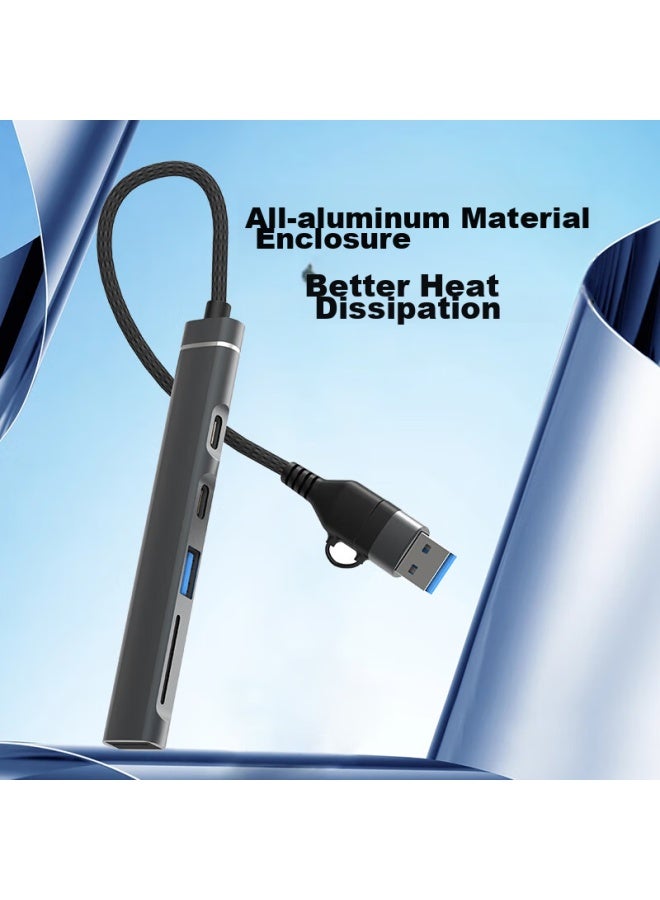 DM Daimai Usb/type-c Five-in Multifunctional Card Reader, Compatible With Sd/tf Cards, For Cameras, Dash Cams, Drones, Computers, And Smartphones, Memory Card Reader, Chb025 - Image 5