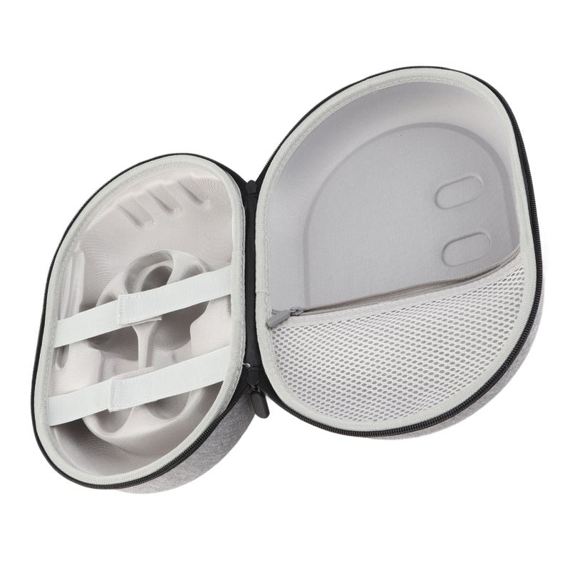 VR Headset Case EVA TPU Reinforced Dual Zipper Design Grey Shock Absorption Lightweight VR Headset Carrying Case for Meta 3 - Image 4