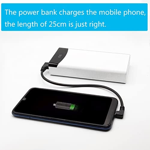 Maixbomr 90 Degree Micro USB Power Cable,25cm USB A Left Angle to Micro USB Left & Right Angle Charging and The Data Transfer,for Phone,Dash Cam,Camera,etc,Micro USB Port Use(1 Pair) - Image 3