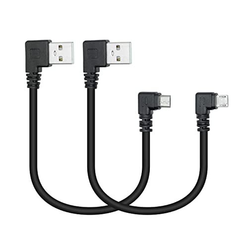 Maixbomr 90 Degree Micro USB Power Cable,25cm USB A Left Angle to Micro USB Left & Right Angle Charging and The Data Transfer,for Phone,Dash Cam,Camera,etc,Micro USB Port Use(1 Pair) - Image 1