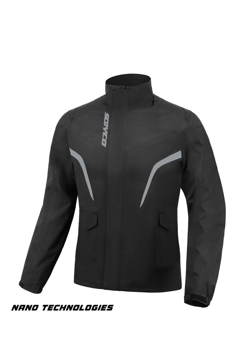 Scoyco Set SWIFT - Rain RC10 CH24 Motorcycle Riding Full Suit | Motorcycle Rain Suit Reflective Work Rain Jacket and Pants for Men, Black  - Image 2