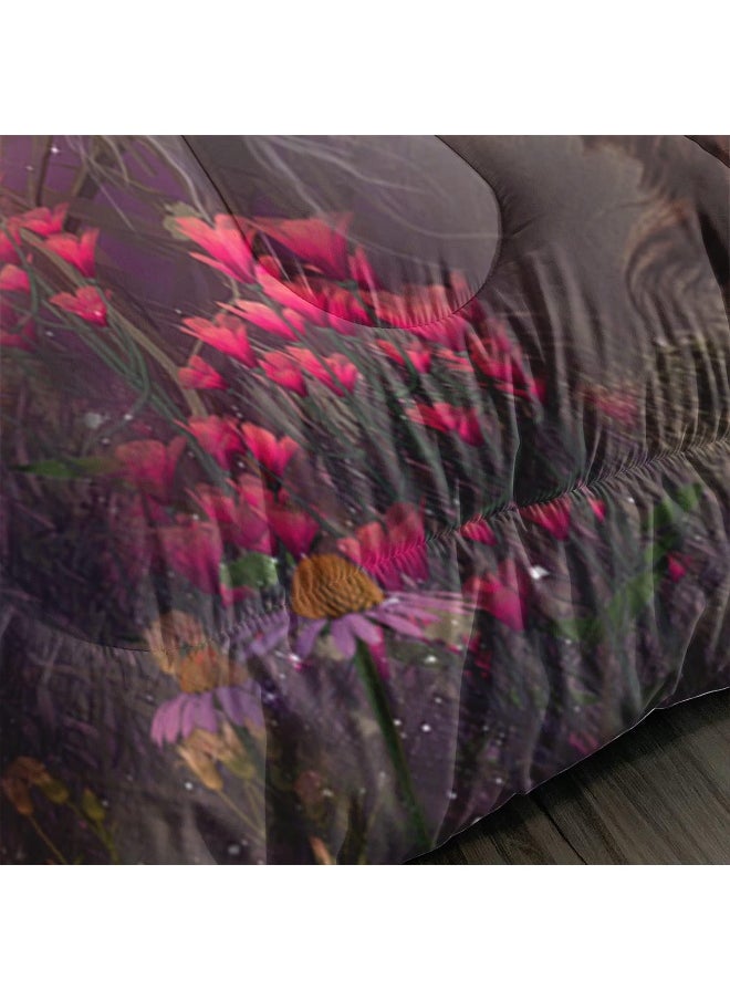 Generic XYNHML Cow Print Comforter Set Twin Size Cherry Blossoms Cow Bedding Set Farmhouse Animals Quilt Bed Set with 1 Comforter and 2 Pillowcases  - Image 4