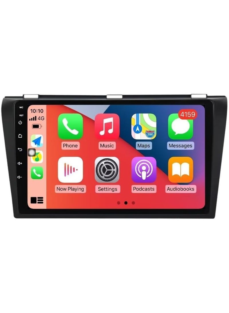 SHEZA STAR Android Car Stereo for Mazda 3 2003-2009 4GB RAM 64GB ROM Support Carplay Mirror Link Wi-Fi BT, Radio GPS Navigation, 9 Inch IPS Touch Screen with AHD Camera Included - Image 1