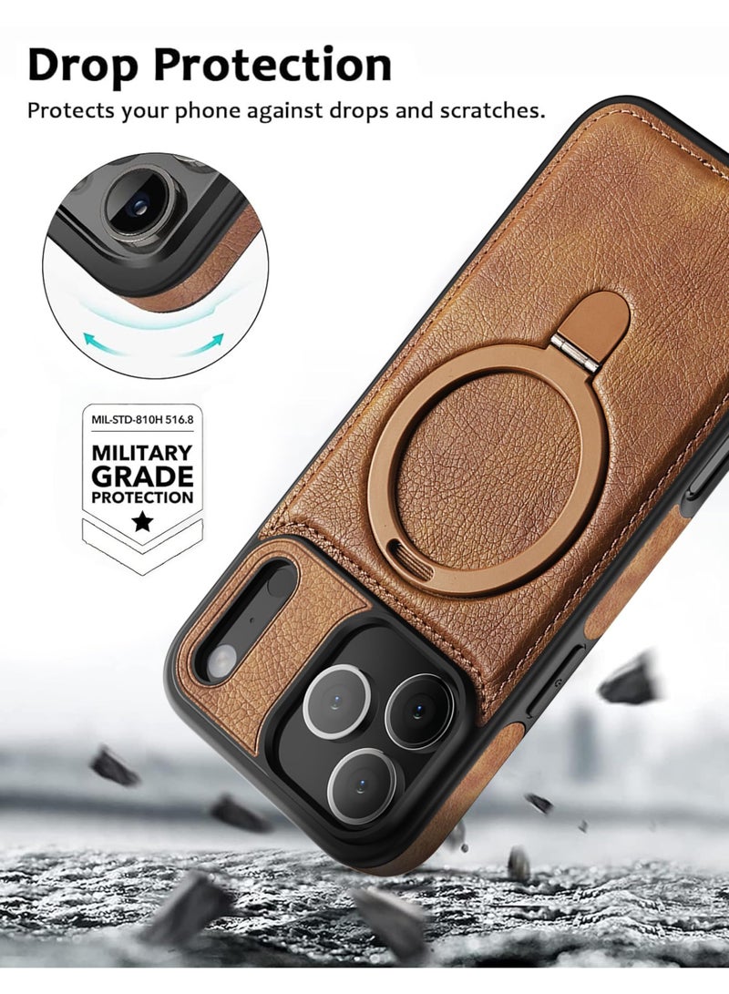 general Magnetic for iPhone 17 Pro Max Leather Case,Invisible Stand 【Compatible with Magsafe】 Slim Kickstand Phone Cove for iPhone 17 Pro Max case - Image 5