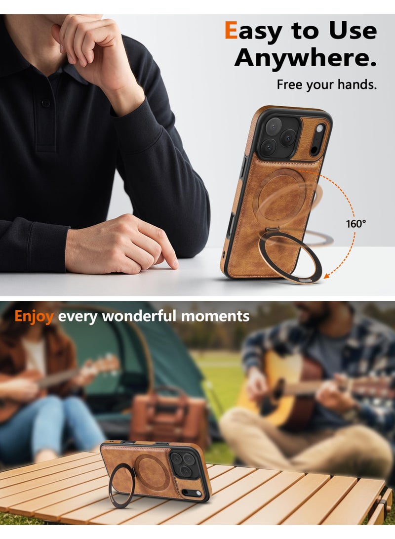 general Magnetic for iPhone 17 Pro Max Leather Case,Invisible Stand 【Compatible with Magsafe】 Slim Kickstand Phone Cove for iPhone 17 Pro Max case - Image 2