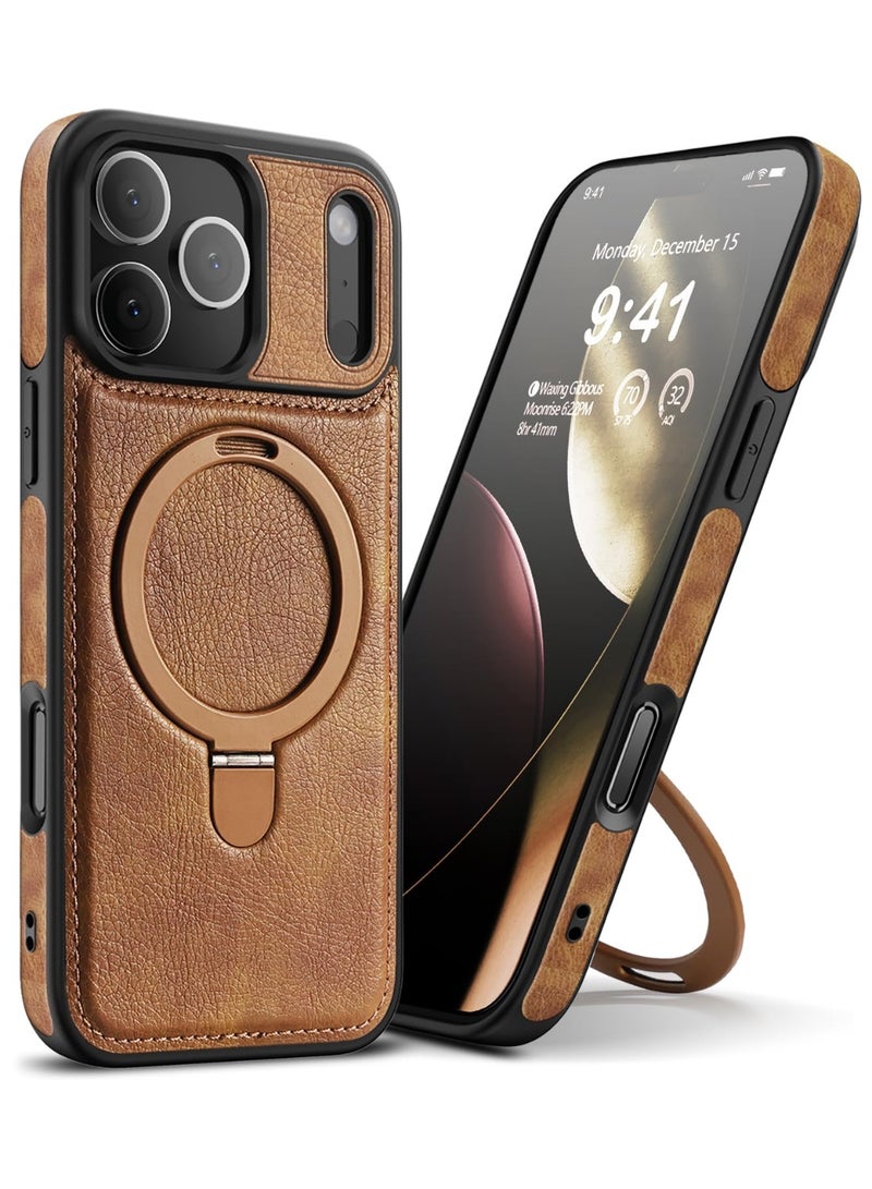 general Magnetic for iPhone 17 Pro Max Leather Case,Invisible Stand 【Compatible with Magsafe】 Slim Kickstand Phone Cove for iPhone 17 Pro Max case - Image 1