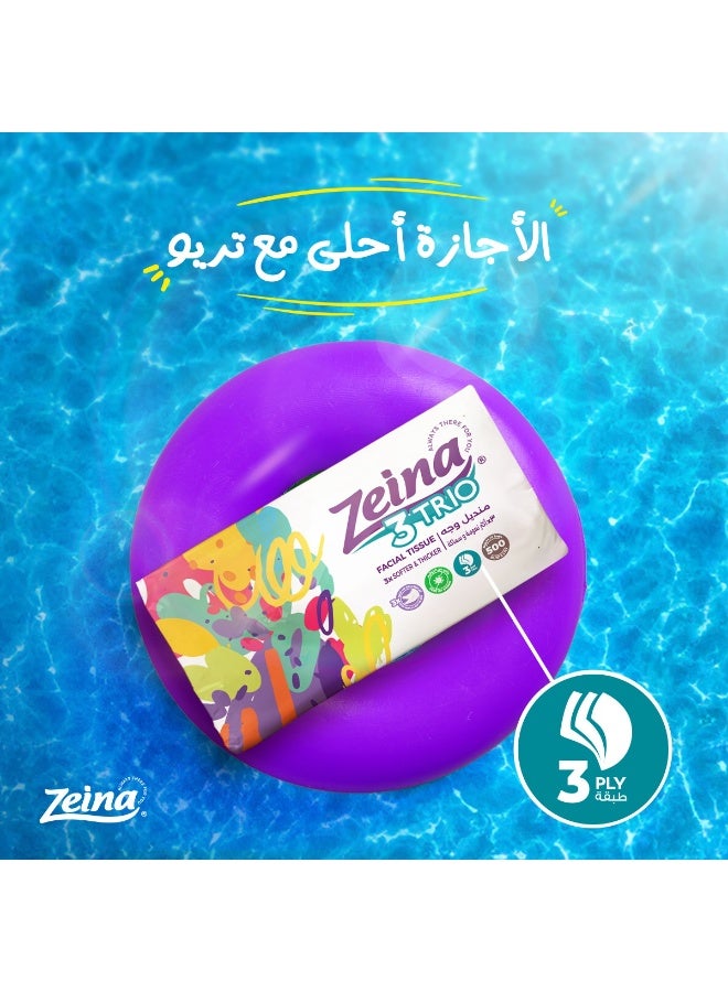 Zeina Trio Facial Tissues Soft Touch 500 Tissue Pack of 3 (Packaging may vary) - Image 5
