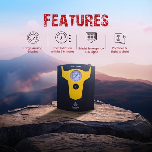 Autofy OPTIMUS with 2 YEARS War'ranty' Car Tyre Inflator Pump Tyre Inflator for Car Air Pump for Tyres all Cars Sedan SUV Hatchback Bikes Cycles Tyre inflator Car Accessories (150 PSi 12V DC) - Image 4