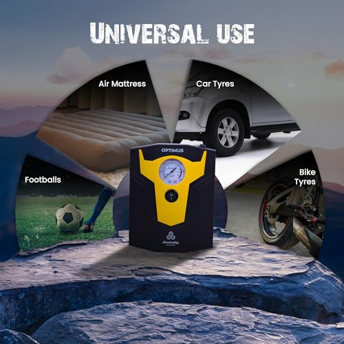 Autofy OPTIMUS with 2 YEARS War'ranty' Car Tyre Inflator Pump Tyre Inflator for Car Air Pump for Tyres all Cars Sedan SUV Hatchback Bikes Cycles Tyre inflator Car Accessories (150 PSi 12V DC) - Image 5