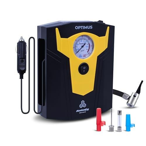 Autofy OPTIMUS with 2 YEARS War'ranty' Car Tyre Inflator Pump Tyre Inflator for Car Air Pump for Tyres all Cars Sedan SUV Hatchback Bikes Cycles Tyre inflator Car Accessories (150 PSi 12V DC) - Image 1